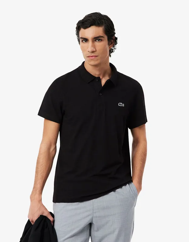 Lacoste Regular Fit Cotton Blend Polo Shirt - Black
