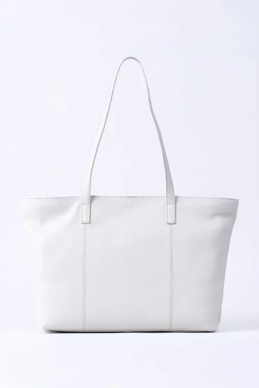 Lakeland Leather Women's 'Torver' Leather Tote Bag in White White