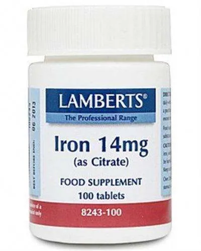 Iron 14mg (as Citrate), 100 tabs - Lamberts