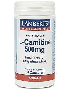 L-Carnitine 500mg, 60 Caps - Lamberts