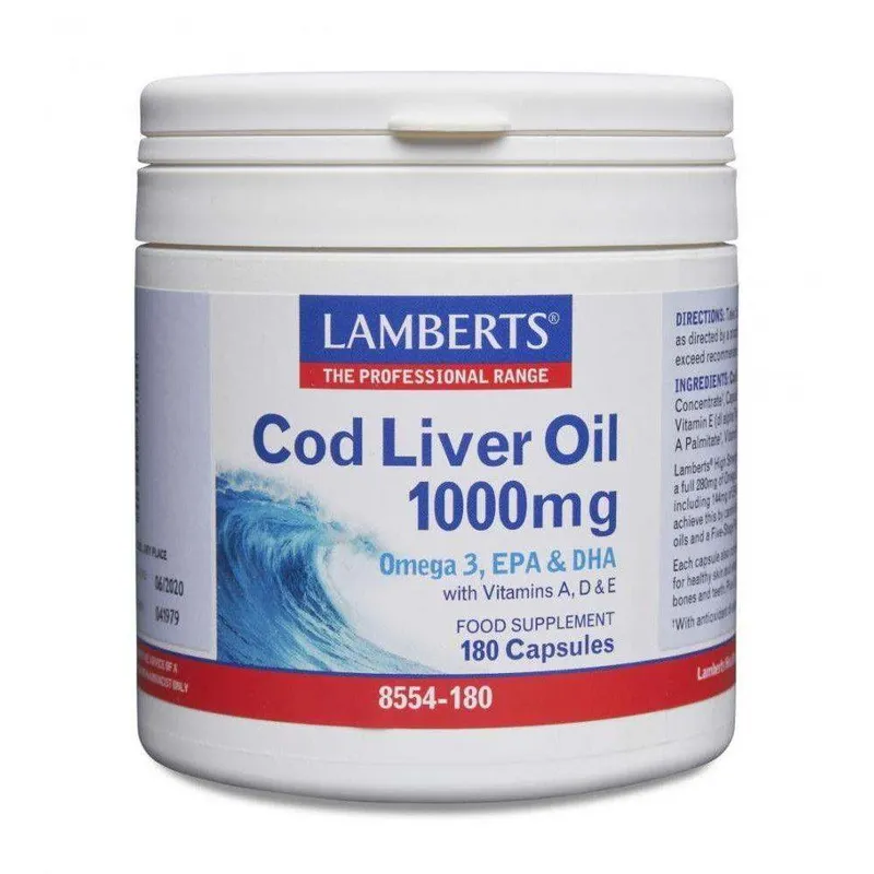 Lamberts Cod Liver Oil Capsules 1000mg Pack of 180