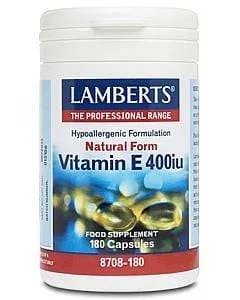 Natural Vitamin E 400iu - 180 Capsules - Lamberts