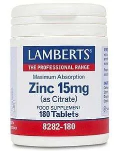 Zinc 15mg- (as Citrate) 180 tabs - Lamberts