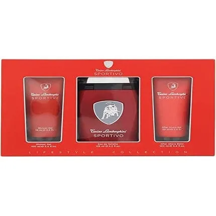 Lamborghini Tonino Sportivo Lamborghini Eau de Toilette Spray 125ml After Shave Balm 100ml, Shower Gel 100ml in White - White