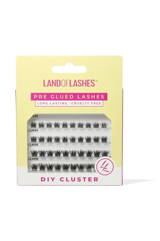 Land of Lashes Women's Pre Glued Diy Cluster Lashes Style #2 in Black Black