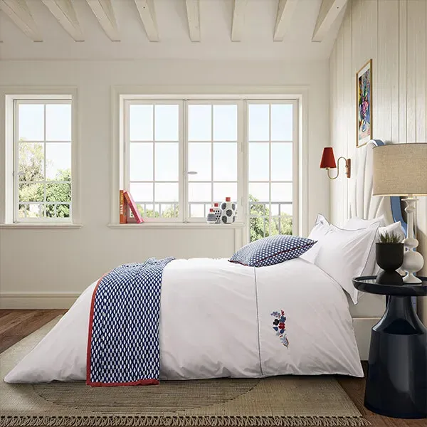 Land & Shore Fia Duvet Cover Single Blue Red