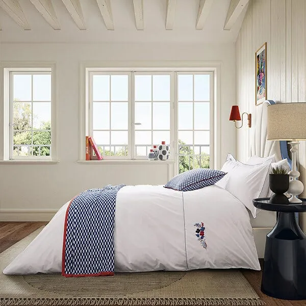 Land & Shore Fia Duvet Cover Super King Size Blue Red