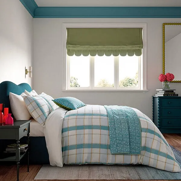 Land & Shore Rathlin Check Duvet Cover Super King Size Green