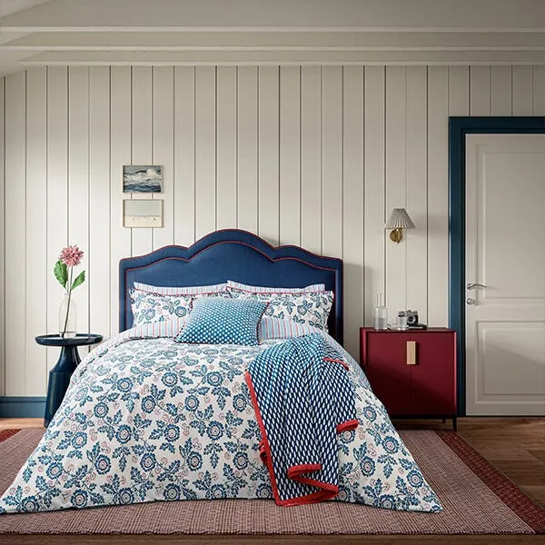 Land & Shore River Duvet Cover King Size Blue Red