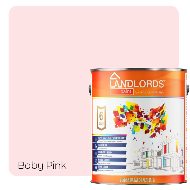 Landlords Paint Eggshell Paint - 10L in Baby Pink Baby Pink 10L