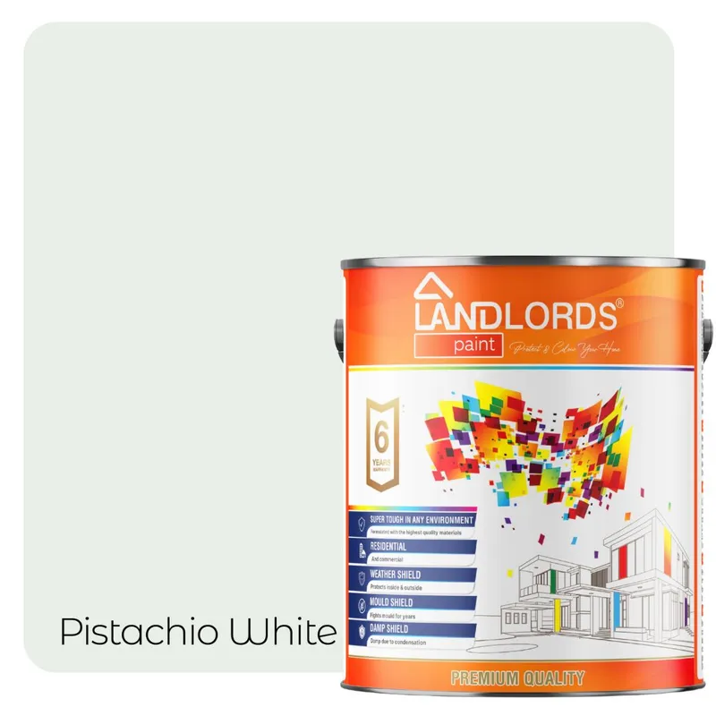 Landlords Paint Eggshell Paint - 1L in Pistachio White Pistachio White 1L