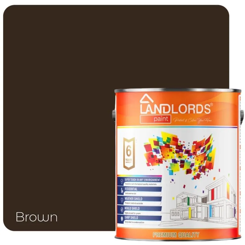 Landlords Paint Barn Paint - 1L in Brown Brown 1L