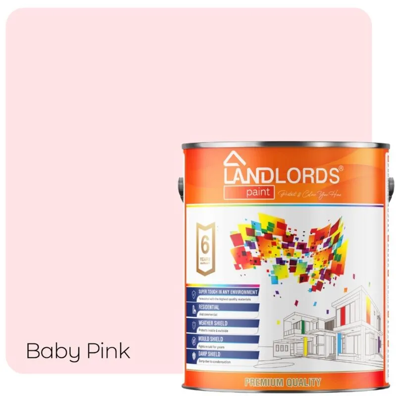 Landlords Paint Eggshell Paint - 5L in Baby Pink Baby Pink