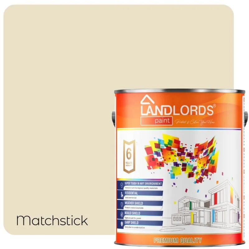 Landlords Paint - Garden & Wood Paint - Best Weatherproof All Interior & Exterior Wood Protection - Matchstick - 1L