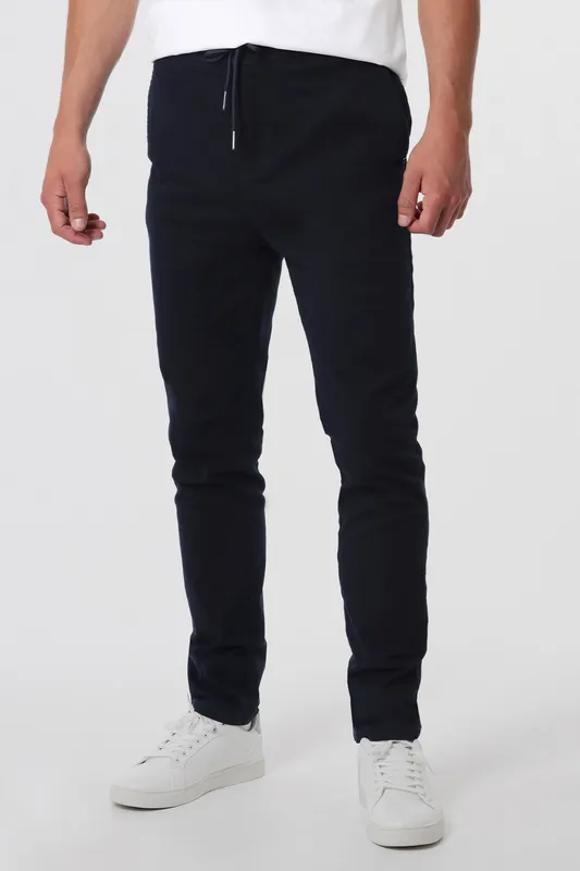 Larsson & Co Mens Drawstring Waist Chino Trouser