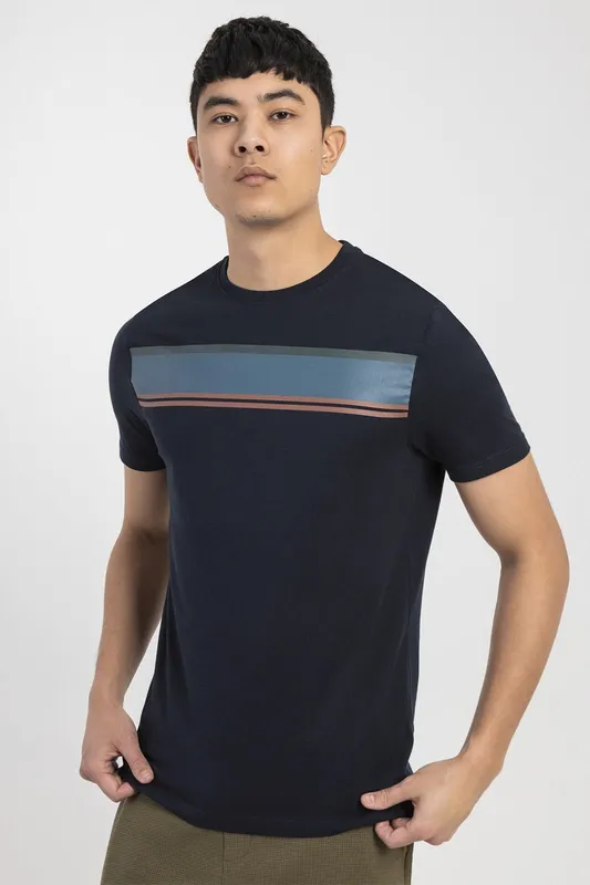 Larsson & Co Mens Printed Stripe T-Shirt