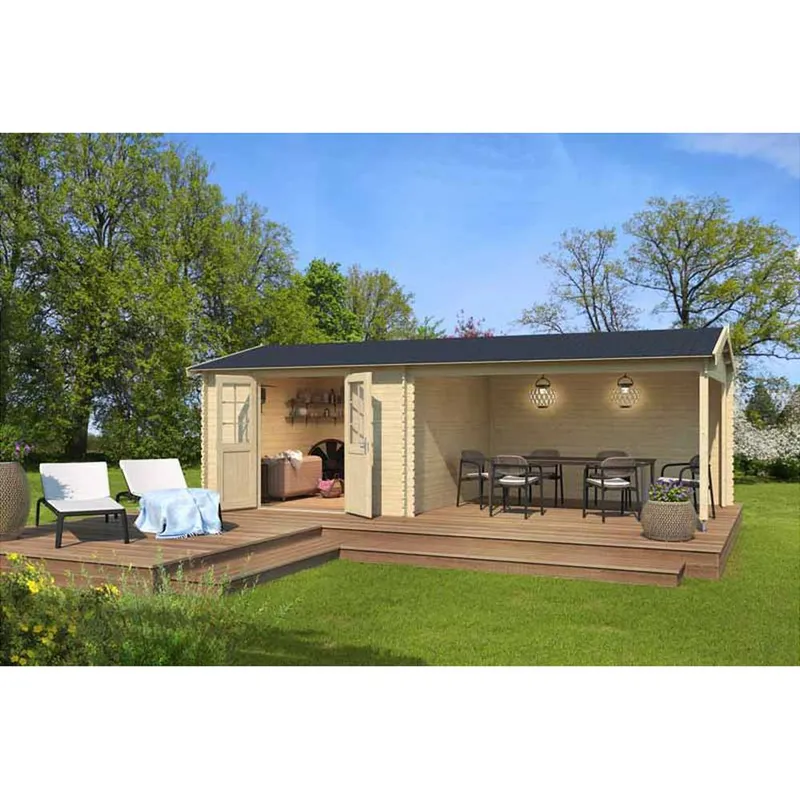 Lasita Maja Lasita Amarillo 23.5 x 11 Ft. Summerhouse With An Undercover Canopy (28mm)