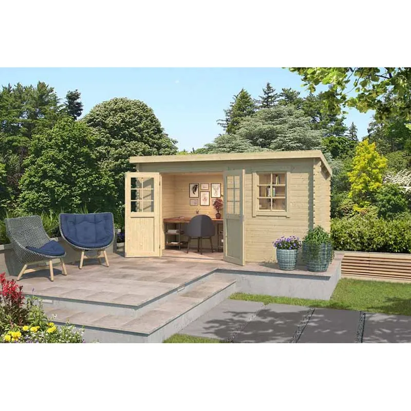 Lasita Maja Ltd Amira 175-Log Cabin, Garden Room, Home Office - L400xW231.1xH210.9 cm in Light Tan Light Tan