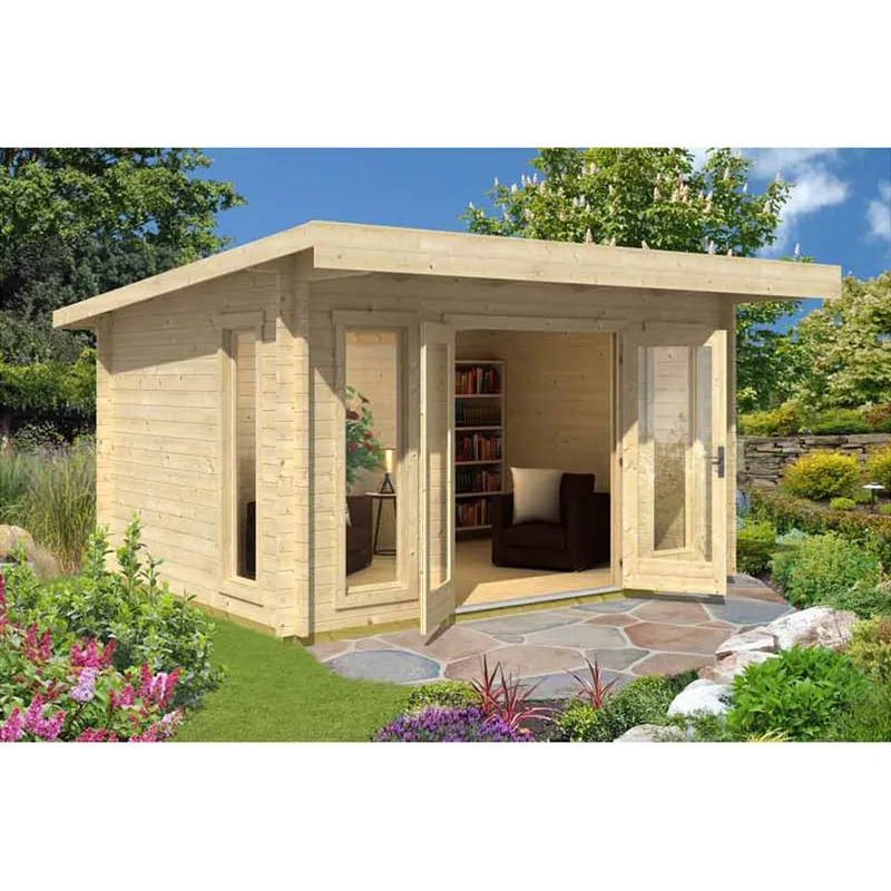 Lasita Maja Ltd Barbados 3-Log Cabin, Garden Room, Home Office - L459xW419xH241.94 cm in Natural Natural