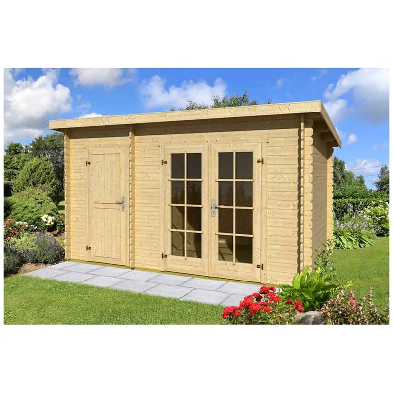 Lasita Maja Ltd Belmont 1-Log Cabin, Garden Room, Home Office - L420xW288.8xH222.3 cm in Light Tan Light Tan
