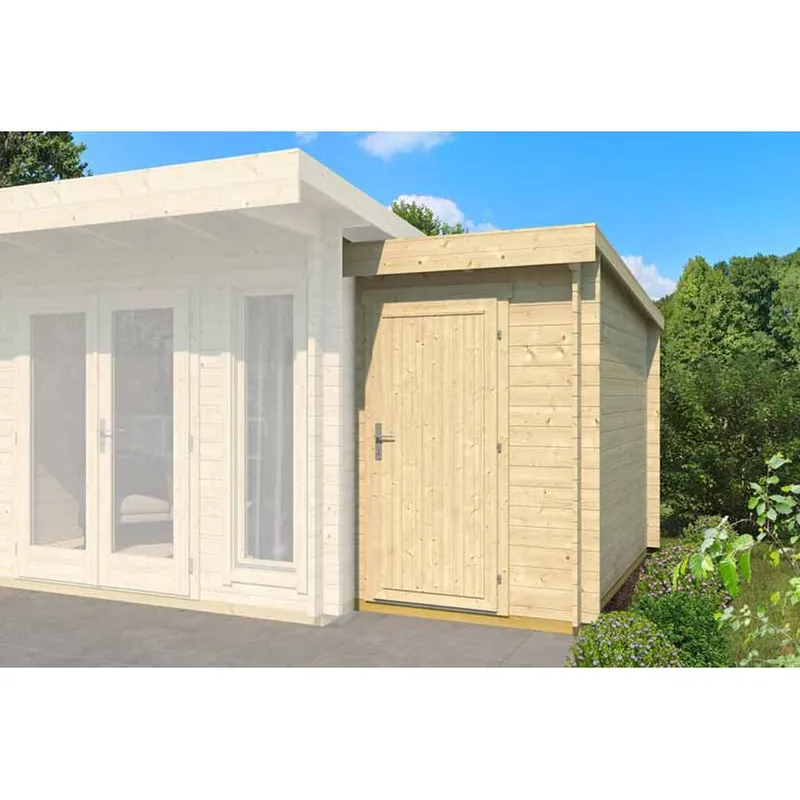 Lasita Maja Ltd Bike Extension 2600-Log Cabin, Home Office - L150xW290xH210.9 cm in Light Tan Light Tan