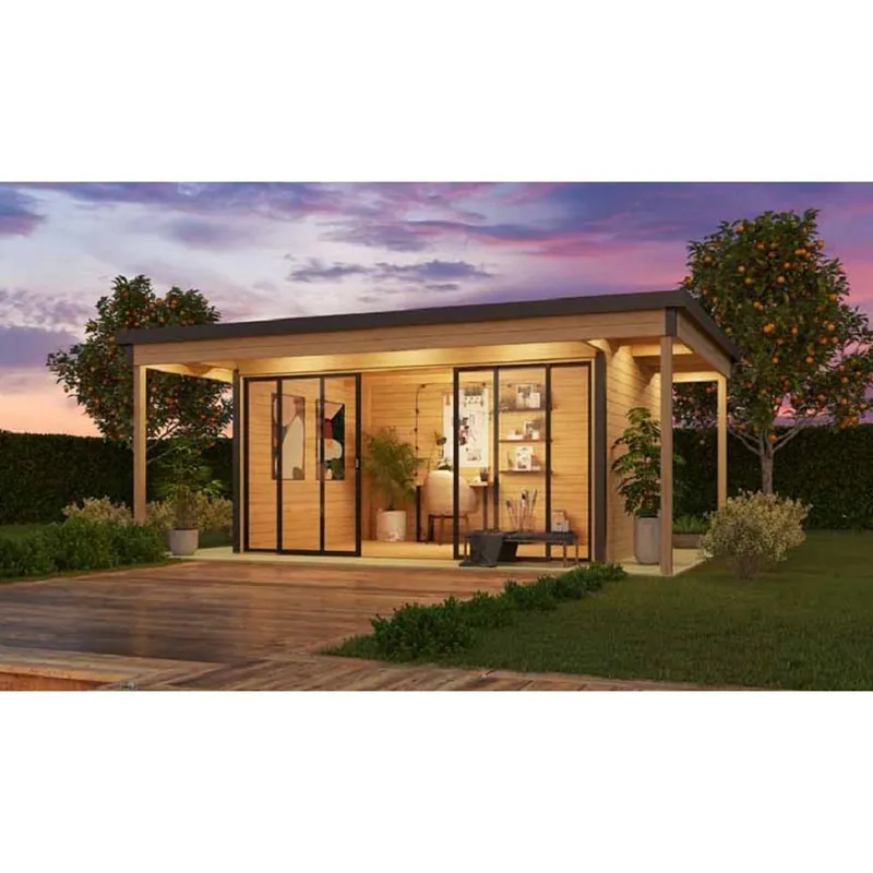 Lasita Maja Ltd Domeo 4 v2 AL. pakk-Log Cabin - L597.6xW421.5xH239.4 cm in Brown Brown