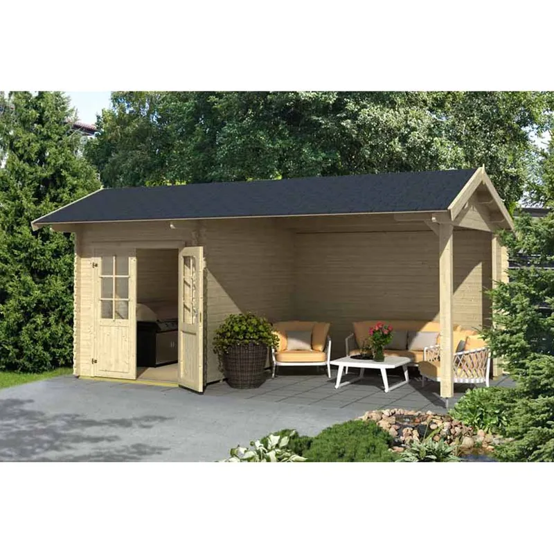 Lasita Maja Ltd Kenzo 300-Log Cabin, Garden Room, Home Office - L580xW389.3xH273.6 cm in Light Brown Light Brown