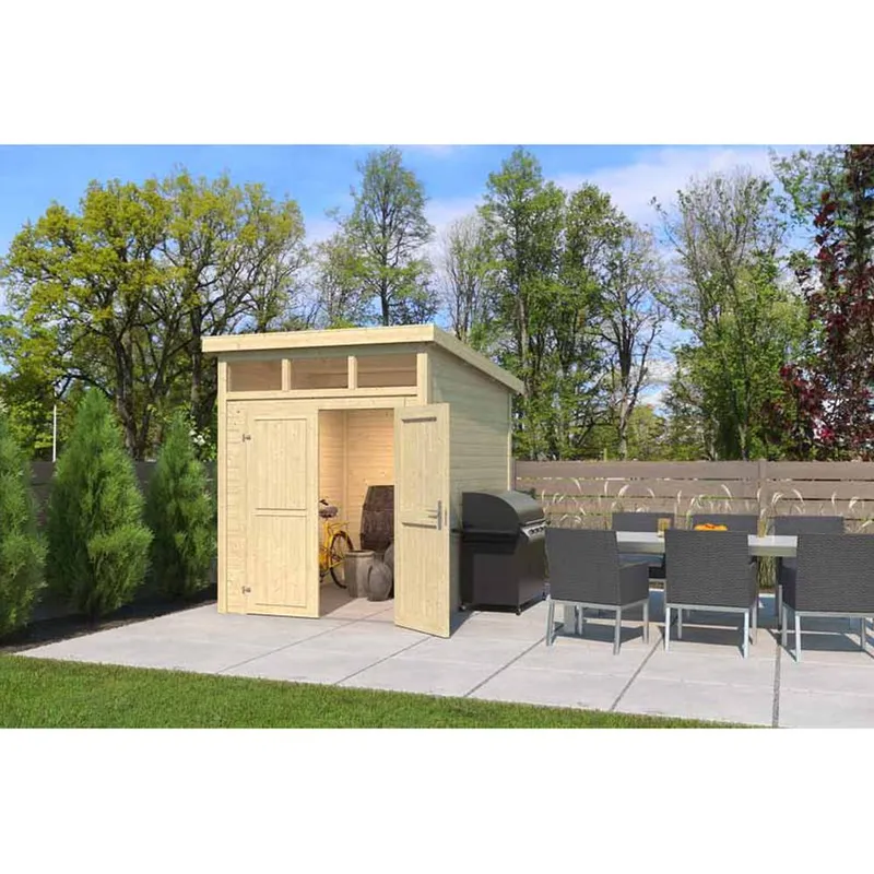 Lasita Maja Ltd Kibo 2-Log Cabin, Garden Room, Home Office - L220xW273.8xH245.1 cm in Light Tan Light Tan