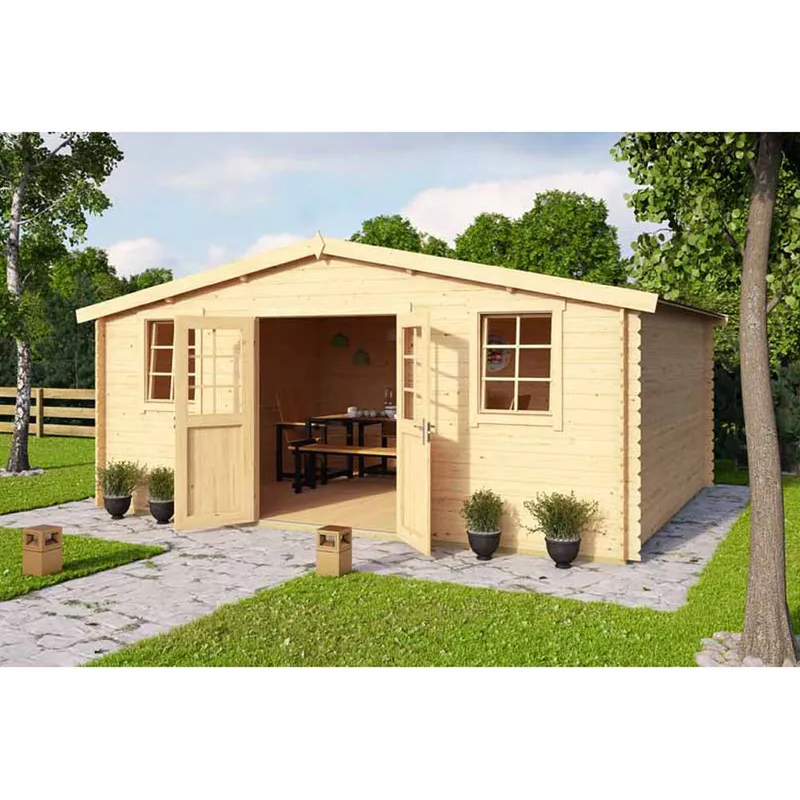 Lasita Maja Ltd Wels 5-Log Cabin, Garden Room, Home Office - L548.8xW420xH245.1 cm in Light Oak Light Oak