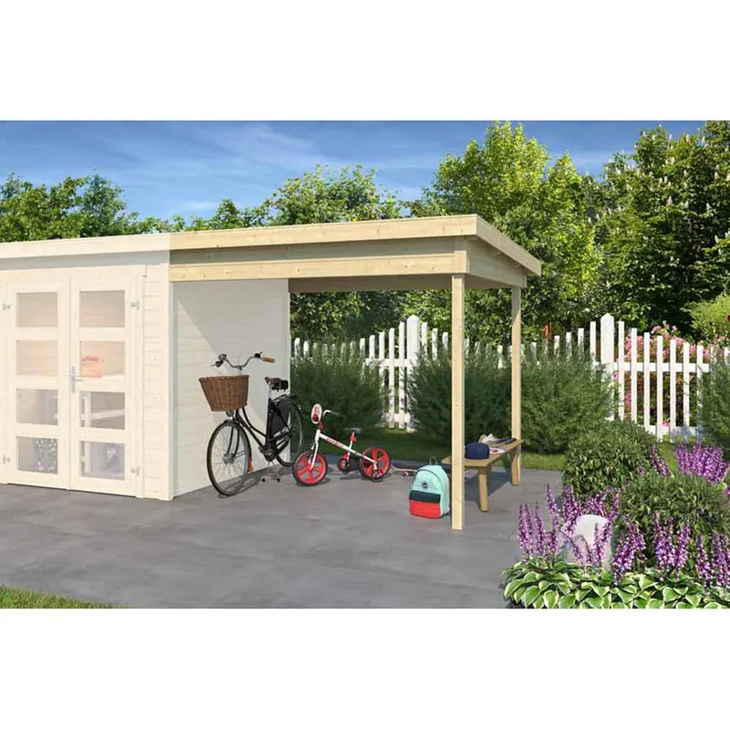 Lasita Maja Ltd Zambezi anbau 200x250-Log Cabin, Garden Room, Home Office - H211 cm in Brown Brown