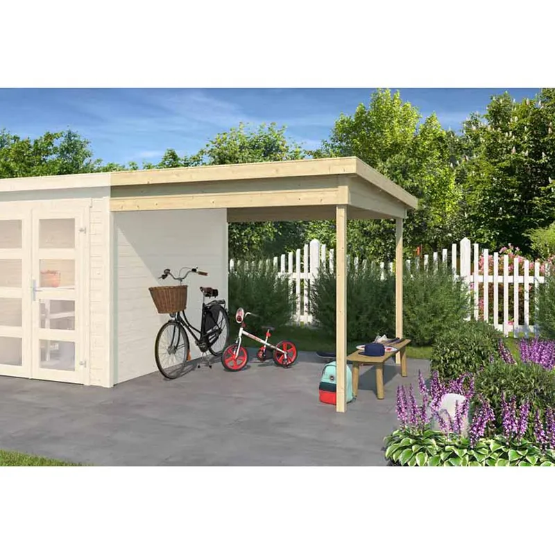 Lasita Maja Ltd Zambezi anbau 250x250-Log Cabin, Garden Room, Home Office - H211 cm in Natural Natural