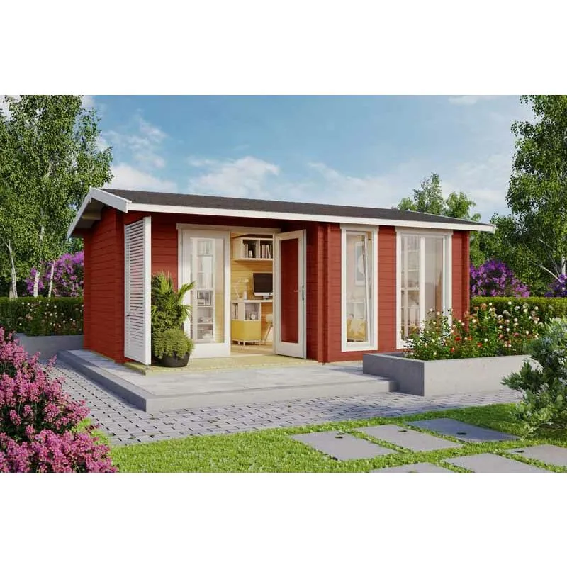 Lasita Maja Ltd Brighton 70-Log Cabin, Home Office - L580xW430.8xH241.81 cm in Red Red
