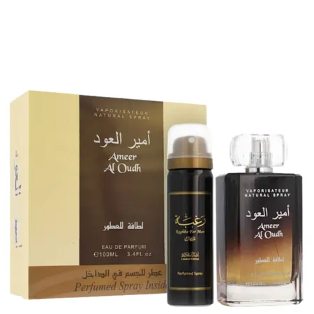 Lattafa Unisex Ameer Al Oudh Eau de Parfum & Body Spray Set