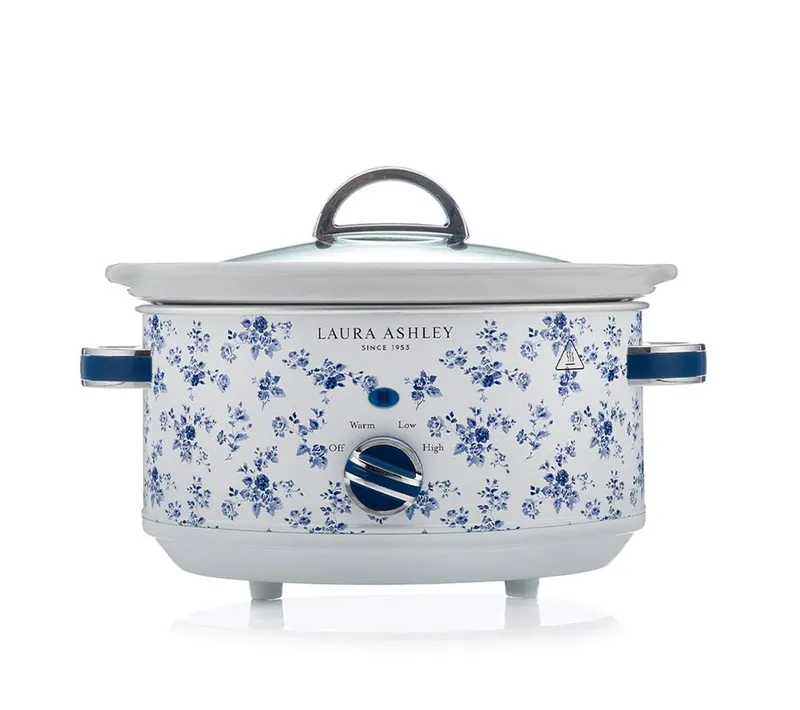 Laura Ashley VQSLWC3LLACRUK Slow Cooker - China Rose, White