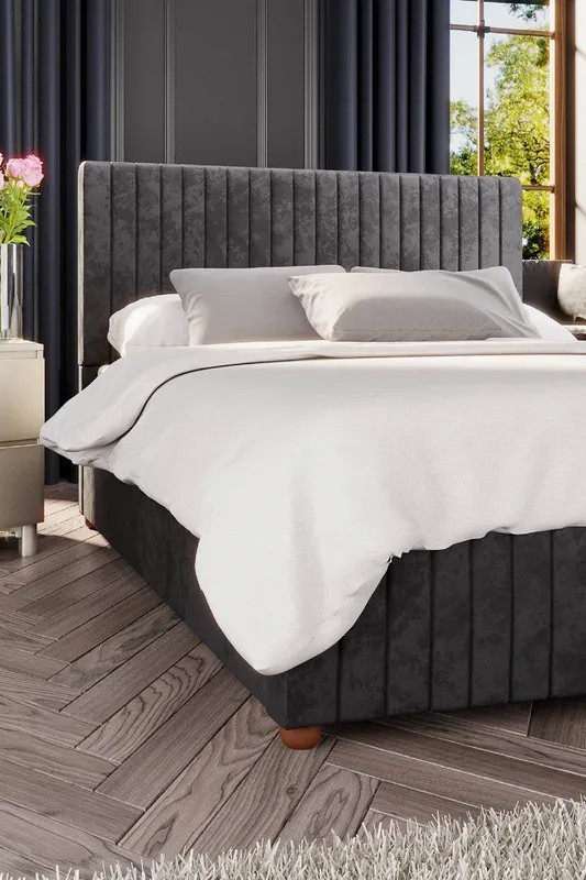 Laurence Llewelyn-Bowen Upholstered Ottoman Bed Black Kingsize (5')