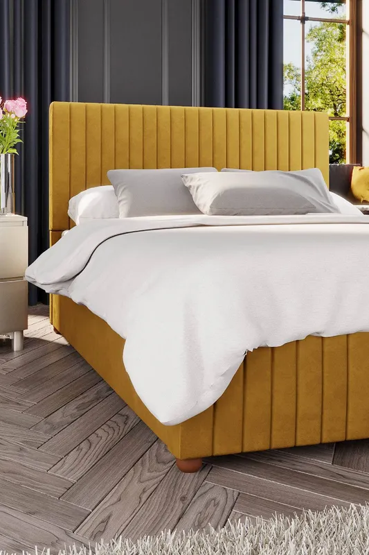 Laurence Llewelyn-Bowen Upholstered Ottoman Bed Ochre Single (3')