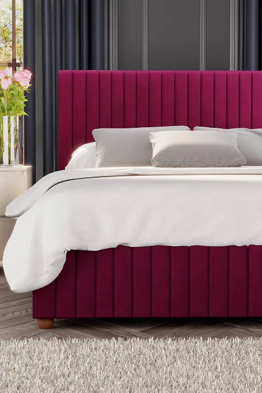 Laurence Llewelyn-Bowen Upholstered Ottoman Bed Berry Small Double (4')