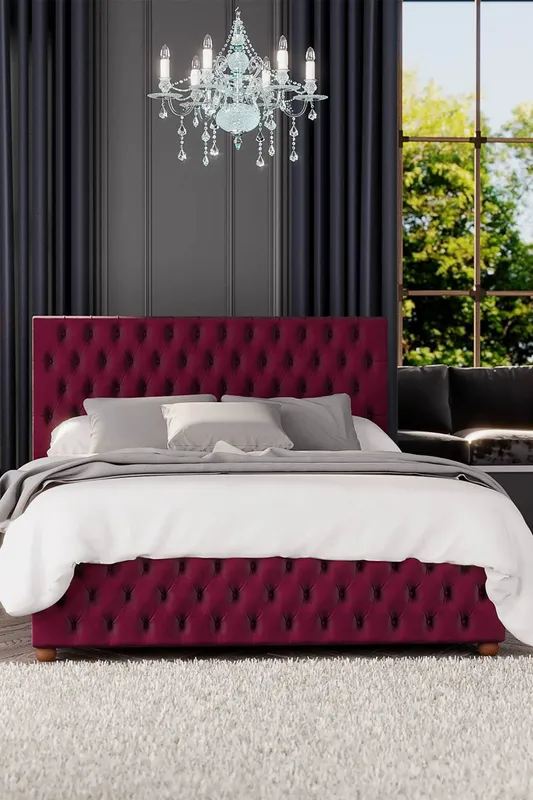 Laurence Llewelyn-Bowen Upholstered Ottoman Bed Berry Super King (6')