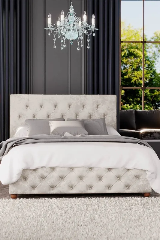 Laurence Llewelyn-Bowen Upholstered Ottoman Bed Pearl Single (3')