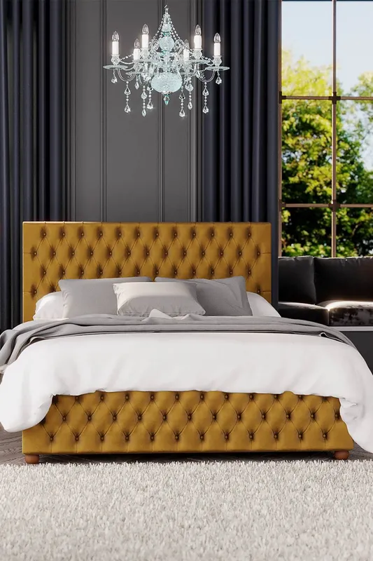 Laurence Llewelyn-Bowen Upholstered Ottoman Bed Ochre Super King (6')
