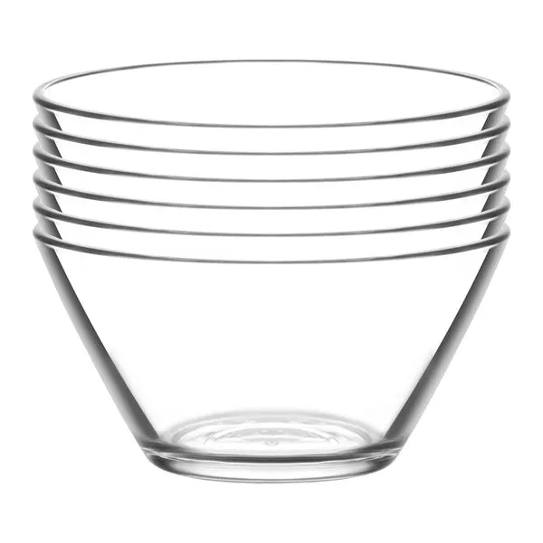 Lav Vega Glass Serving Bowls 12cm Pack of 6 in Clear Clear