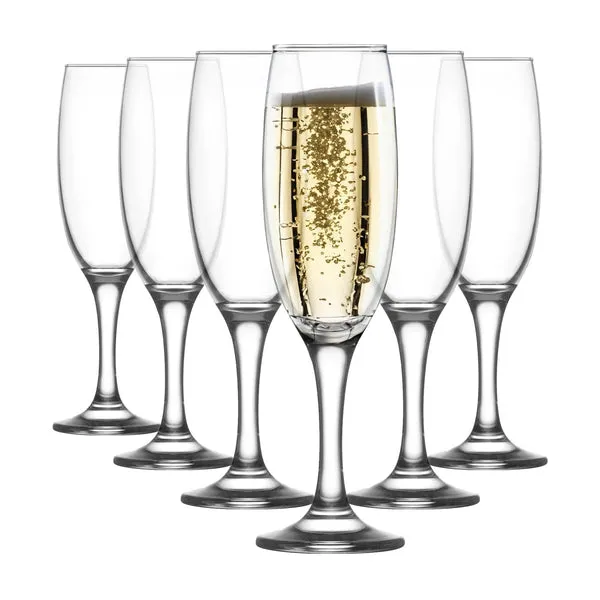 Lav Glassware 220ml Empire Champagne Flutes - Pack of Six