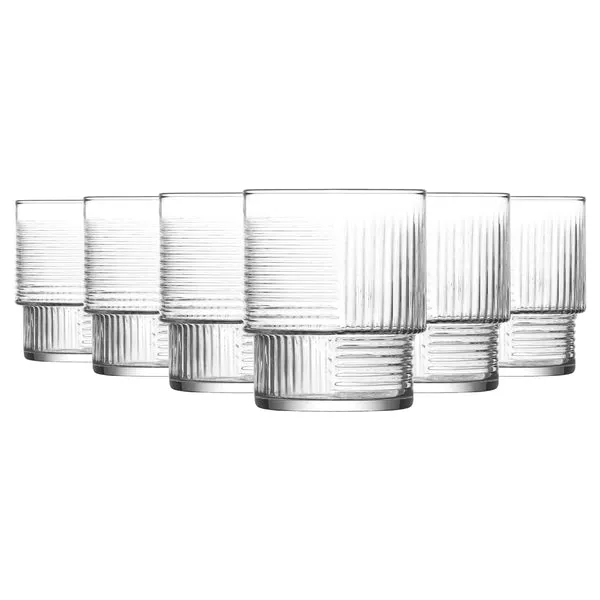 Lav Glassware 230ml Helen Stacking Whisky Glasses - Pack of Six