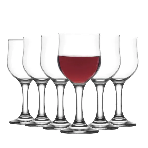 Lav Nevakar White Wine Glasses - 240ml - Clear - Pack of 6 Clear