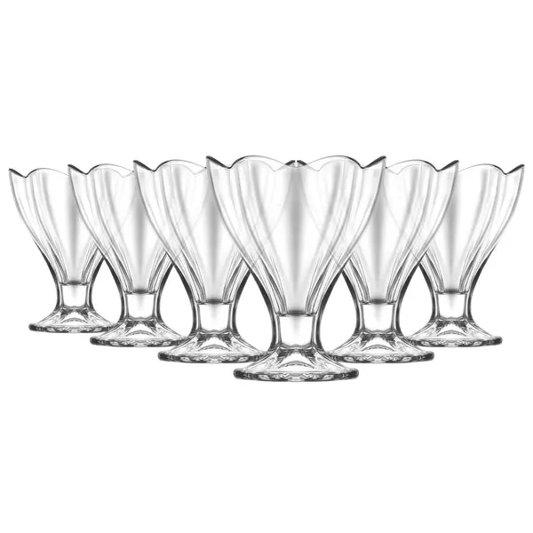 Lav Glassware 250ml Lily Glass Ice Cream Bowls - Pack of Six
