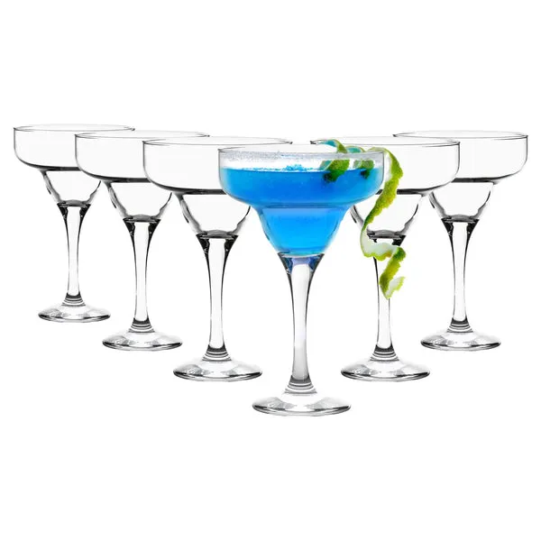 Lav 6x Misket Margarita Glasses - 300ml Cocktail Coupe Glass Set in Clear Clear