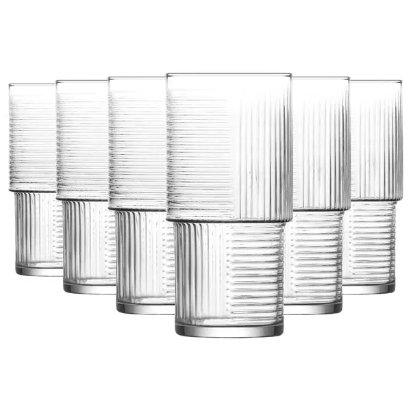 Lav Glassware 400ml Helen Stacking Highball Glasses - Pack of 6