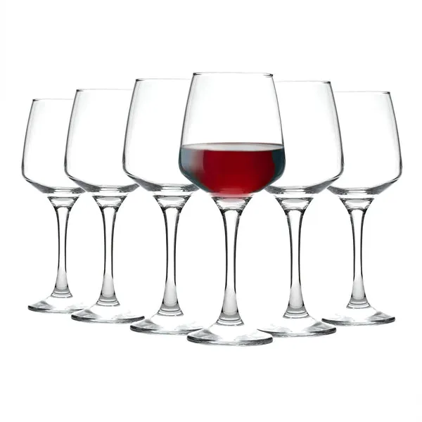 Lav Glassware 400ml Lal Wine Glasses - Pack of Six