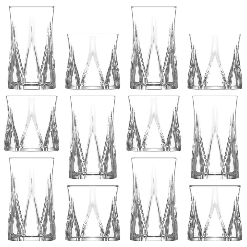 Lav Glassware 12pc Zoey Glass Tumbler Set - 300ml/380ml