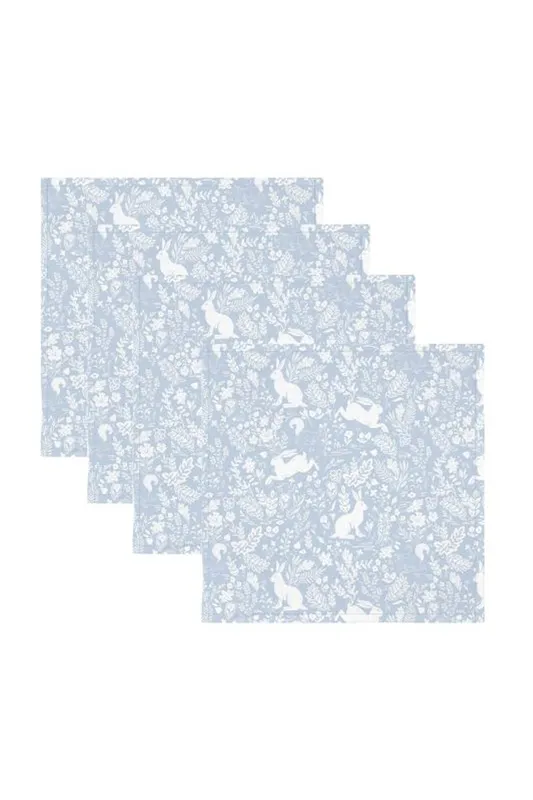 Le Chateau Textiles William Morris Forest Life Blue Pack Of 4 Napkins Blue